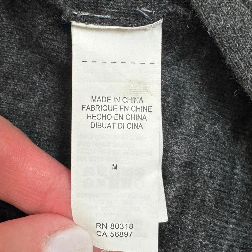 Lucky Brand Wool Blend Sleeveless Draped‎ Sweater Vest Open Cardigan Grey Medium